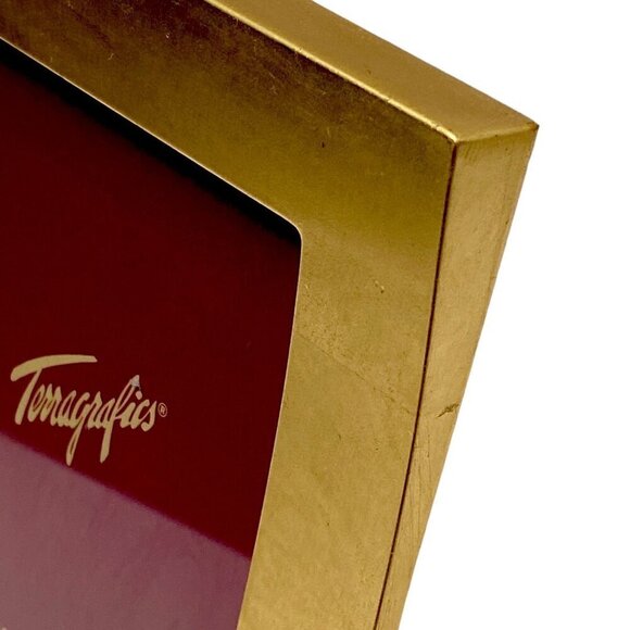 Terragrafics Gold Leaf Frame for 4x6 Photo Metal Vintage Desk Frame - Picture 4 of 12